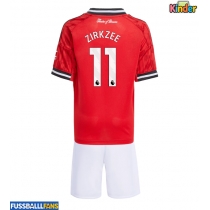 Manchester United Joshua Zirkzee #11 Heimtrikotsatz Kinder 2025-26 Kurzarm (+ Kurze Hosen)